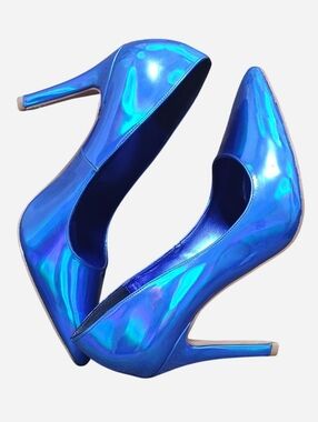 Blue Women's High Heels By Nuna Size 8.5 (US Or Sz 6 Mex) Patent Leather Shoes